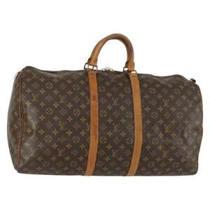 LOUIS VUITTON Monogram Keepall 55 Boston Bag M41424 LV Auth BA9184